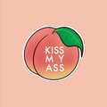  : Kiss My Ass Peach Waterproof Matte Vinyl Sticker | Fun Sassy