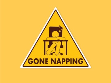  : Gone Napping Workplace Study Sign Matte Waterproof Vinyl Sticker