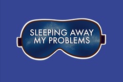  : Sleeping Away My Problem Eye Mask Matte Waterproof Vinyl Sticker