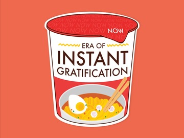  : Instant Noodles Gratification Matte Waterproof Red Vinyl Sticker