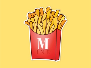  : French Fries Lover Cheat Meal Matte Waterproof Vinyl Sticker