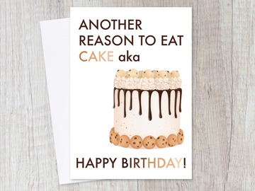  : Funny Cookie Dough Cake Lover Birthday Card for Best Friend