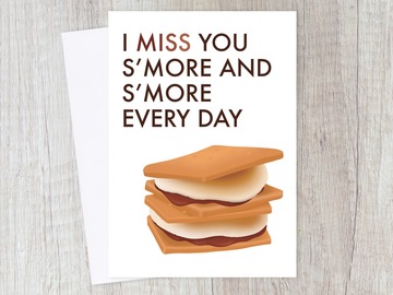  : I Miss You S'More Greeting Card | Long Distance, Romantic Love