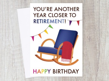  : Funny Retirement Countdown Birthday Card for Friends & Colleague