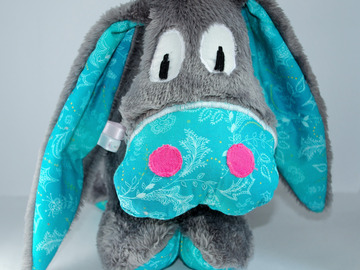 Vente au détail: Mon âne gris et turquoise floral
