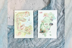  : Taiwan map, Discovery Bay Hong Kong postcard set