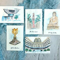  : Hong Kong watercolour illustrated collection postcard set