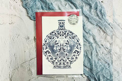  : Blue & White porcelain illustrated pattern A5 card with envelope