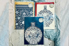  : (3 pcs set) Porcelain illustrated pattern A5 card with envelope