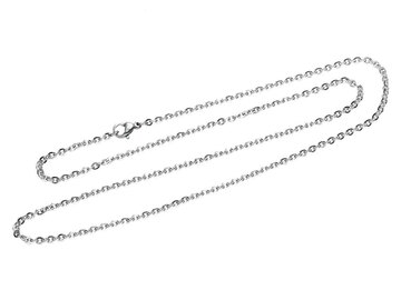 Sale retail: Collier Chaine N°06-03 en acier inoxydable maille forçat de 50 cm