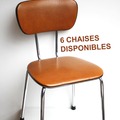 À vendre: Lot de chaises Nova brun années 70 - Chaise vintage Skaï