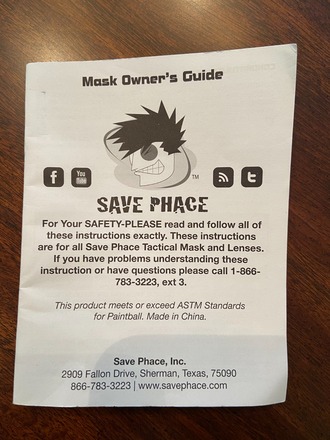Save Phace Airsoft Mask