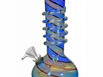  : 8" Wire Wrap Tobacco Bong Snake Wrapped - Shinny Color Blast Swir