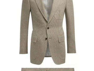 Selling with online payment: New With Tags 36R Harris Linen Washington Light Brown Suit