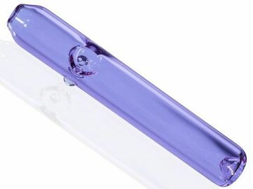 Post Now: 6" CLEAR PURPLE STEAMROLLER Glass Hand Pipe