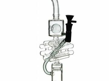  : The Abomination - 14” Clear and Black bong with Ripper Tubes to a
