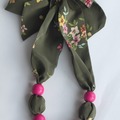  : Green Silk Scarf Necklace 