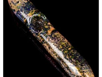  : The Wormhole - 6” Golden Sea Frit Work Steamroller Glass Hand Pip