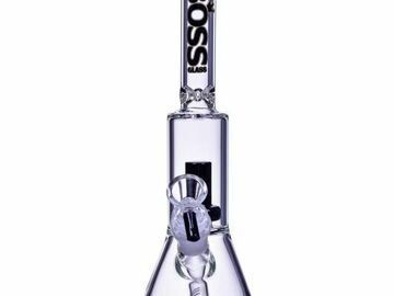 Post Now: Boss Glass - 10" Inline Showerhead Percolator Bong - Black