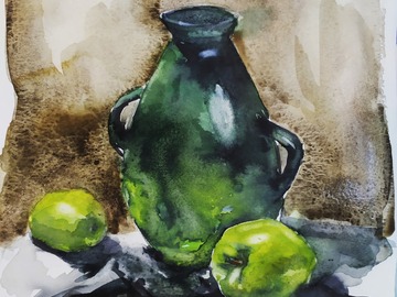 Sell Artworks: Composition with green apples