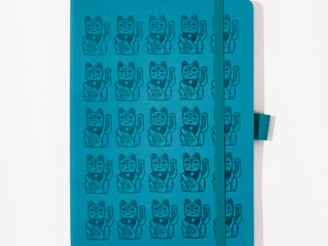  : Lucky Cat Notebook - Turquoise