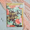  : Happy birthday card with a floral background