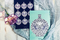  : Blue & White porcelain illustrated pattern postcard (2pcs set)