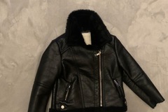 FREE: RE-HOMED: Girls Leather Jacket with Fur Lining - Age 5
