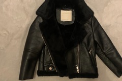 FREE: RE-HOMED: Girls Leather Jacket with Fur Lining - Age 5