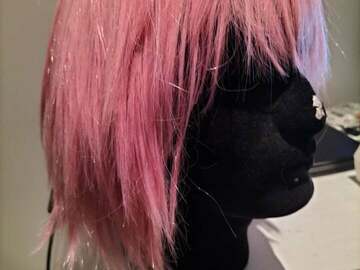 Selling with online payment: Unstyled Spiky Pink Bob Cut Wig