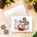  : Hand-painted Christmas Card | "Welcome Santa Down the Chimney"