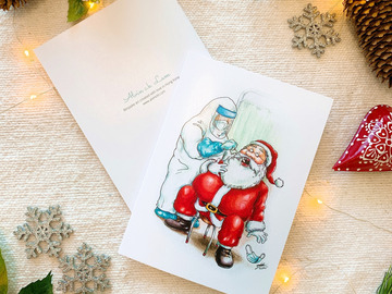  : Hand-painted Christmas Card | "Ho, Ho, Oh!"