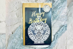  : Porcelain illustrated pattern with Birthday gold foil sticker