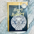  : Porcelain illustrated pattern with Birthday gold foil sticker