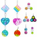 Liquidation/Wholesale Lot: 100 Pieces Fidget Toys Pop Push Bubble Spinner Keychains
