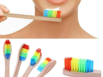 Buy Now: 115 Pieces Eco-Friendly Natural Bamboo Rainbow Toothbrushes