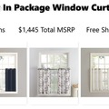 Liquidation/Wholesale Lot:  Window Curtains, New In Package, 52 Items, Free Shipping!