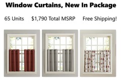 Comprar ahora: Window Curtains, New In Package Overstock, 65 Units, Ships Free!