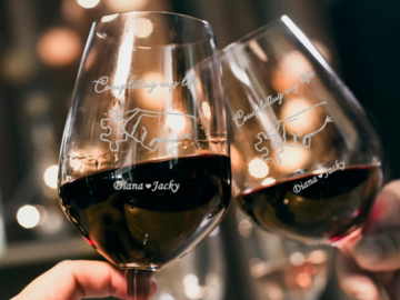  : Complete My Life Red Wine Custom Wine Glass pairs