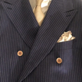 Selling with online payment: Blue Linen Dbl Brstd Havana Suit