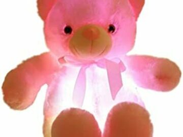 Buy Now: 1  Pc. Lot. 20"  Color Changing Light Up Led Soft Pink Bear