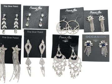 Liquidation & Wholesale Lot: 50 pair Rhinestone Earrings lots of styles !! Bling Bling 