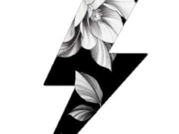 Tattoo design: 2 - Bolt and Flowers design two