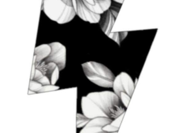 Tattoo design: 3 - Bolt and Flowers design three