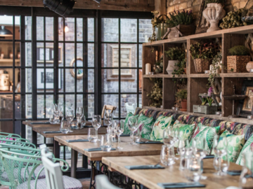 Free | Book a table: We got the fire place on. Perfect place for working remotely!