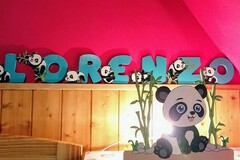 Vente au détail: Lettres artisanales en bois panda pour prénom 