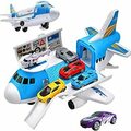 Liquidation/Wholesale Lot: 1 Pc Lot Transport Cargo Airplane With 5 Vehicles