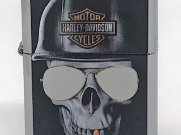  : Harley-Davidson Edgy Skull Design Indoor Outdoor Windproof Zippo 