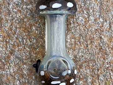  : Collectible 4.5" Fumed Glass Handmade Mushroom Hand Pipe - Mocha