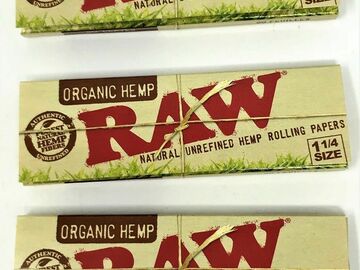 Post Now: Organic Hemp RAW Natural Rolling Papers - 3 Packs